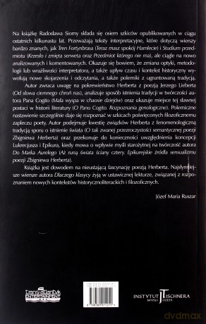Krzesło i zmięta serweta Szkice o twórczości Z. Herberta - Radosław Sioma [KSIĄŻKA]
