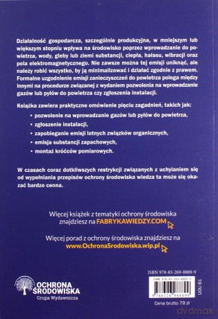 Emisja do powietrza procedury wskazówki zapobieganie [KSIĄŻKA]