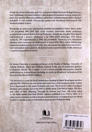 Hodowla koni arabskich w Polsce. Klacze stadne i ich przychówek 1992-2006 - Iwona Głażewska [KSIĄŻKA]