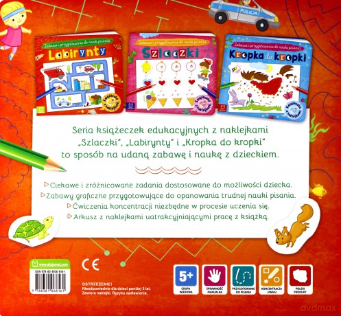 Labirynty Książeczka z naklejkami Zabawa i przygotowanie do nauki pisania [KSIĄŻKA]