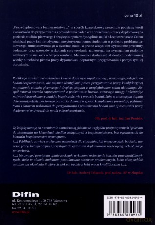 Praca dyplomowa z bezpieczeństwa - Andrzej redakcja naukowa Wawrzusiszyn [KSIĄŻKA]