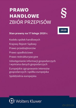 Prawo handlowe Zbiór przepisów w.33/2020 [KSIĄŻKA]