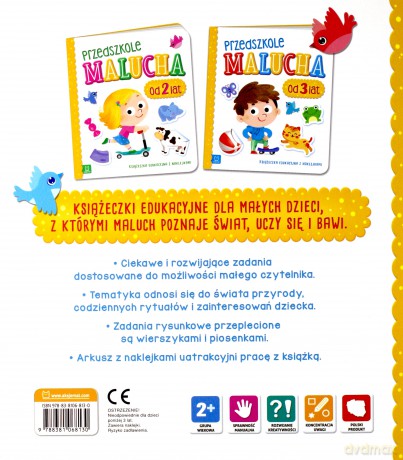 Przedszkole malucha od 2 lat Książeczka edukacyjna z naklejkami [KSIĄŻKA]