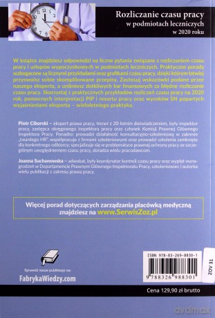 Rozliczanie czasu pracy w podmiotach leczniczych w 2020 roku - Piotr Ciborski, Joanna Suchanowska [KSIĄŻKA]