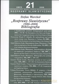 Rozprawy slawistyczne nr 21 1986-06 Bibliografia - Stefan Warchoł [KSIĄŻKA]