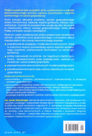 Wzrost gospodarczy a kapitał społeczny, prywatyzacja i inflacja - Jan Jacek Sztaudynger [KSIĄŻKA]