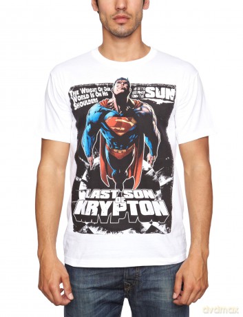 Superman: Comic Poster, White (S) [T-SHIRT]