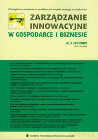 Zarządzanie innowacyjne w gospodarce i biznesie nr 2 (9)/2009 [KSIĄŻKA]