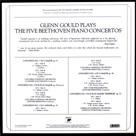 Glenn Gould: Beethoven: The 5 Piano Concertos [5xWinyl]