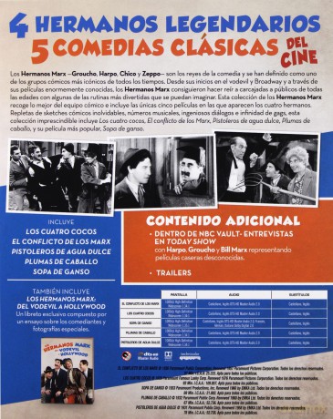 Los Hermanos Marx: Animal Crackers / The Cocoanuts / Horse Feathers / Duck Soup / Monkey Business [BOX] [5xBlu-Ray]