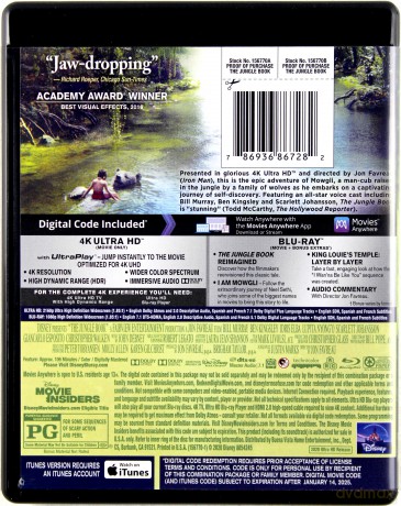 The Jungle Book (Księga Dżungli) (Disney) [Blu-Ray 4K]+[Blu-Ray]