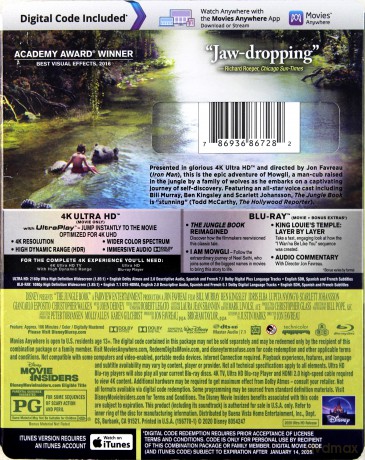 The Jungle Book (Księga Dżungli) (Disney) [Blu-Ray 4K]+[Blu-Ray]