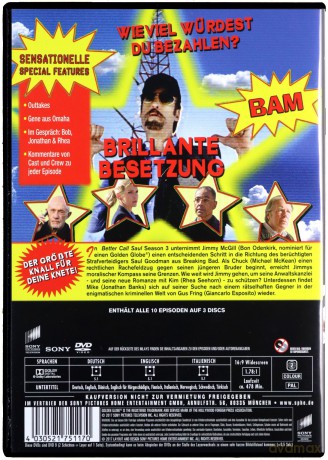 Better Call Saul Season 3 (Zadzwoń do Saula Sezon 3) [3DVD]