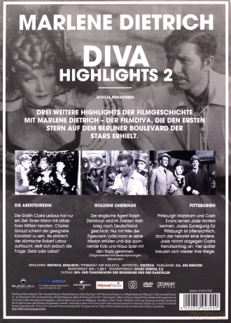 Marlene Dietrich Diva Highlights Vol. 2 [3DVD]