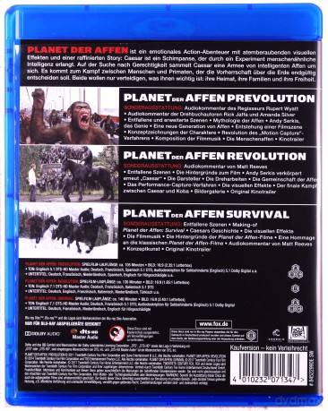 Planet of the Apes Trilogy (Planeta małp Trylogia) [3xBlu-Ray]