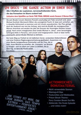 Prison Break Season 1-4 (Feature film "Final Break") (Skazany na śmierć Sezon 1-4 / Ostatnia ucieczka) [24DVD]