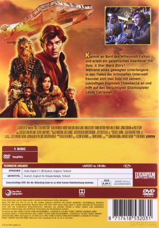 Solo: A Star Wars Story (Han Solo: Gwiezdne wojny - historie) [DVD]