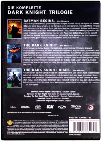 The Dark Knight Trilogy (Batman - Początek / Mroczny Rycerz / Mroczny Rycerz powstaje) [3DVD]