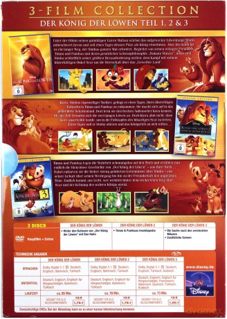 The Lion King 1-3 (Król Lew 1-3) [3DVD]