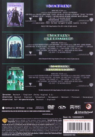 The Matrix Trilogy (Matrix Trylogia) [3DVD]