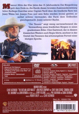 Wyjęty spod prawa Josey Wales [DVD]