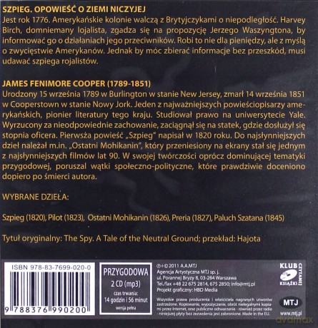 Szpieg - James Fenimore-Cooper [AUDIOBOOK] [2CD-MP3]