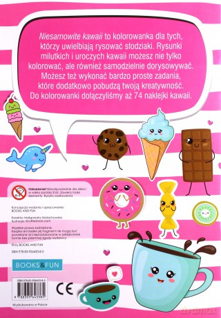 Kolorowanka z naklejkami - Niesamowite Kawaii [KSIĄŻKA]