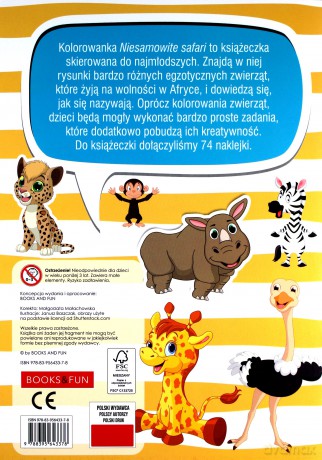 Kolorowanka z naklejkami - Niesamowite Safari [KSIĄŻKA]
