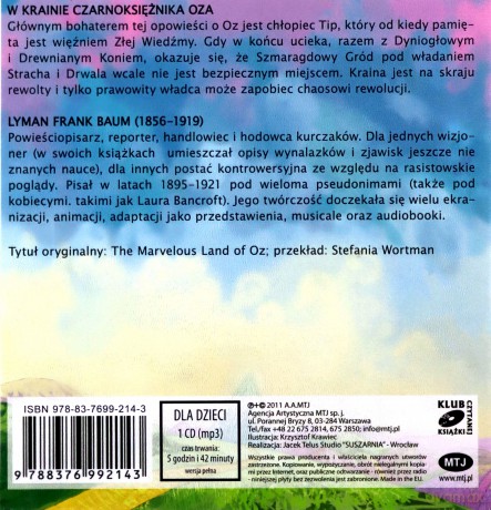 W krainie Czarnoksiężnika Oza - Lyman Frank Baum [AUDIOBOOK] [CD-MP3]