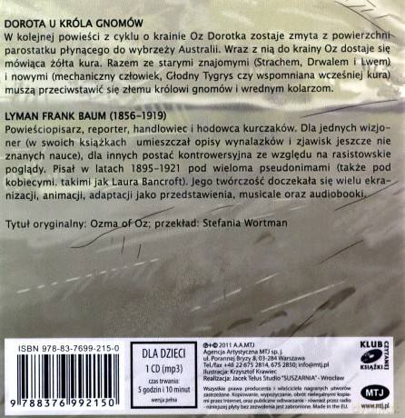 Dorota u króla gnomów - Lyman Frank Baum [AUDIOBOOK] [CD-MP3]