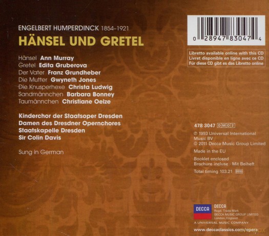 Colin Davis: Humperdinck: Hansel Und Gretel (Decca Opera) [2CD]