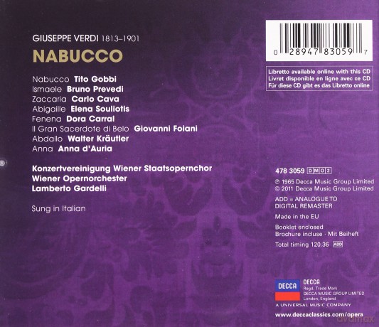 Lamberto Gardelli: Verdi: Nabucco (Decca Opera) [2CD]