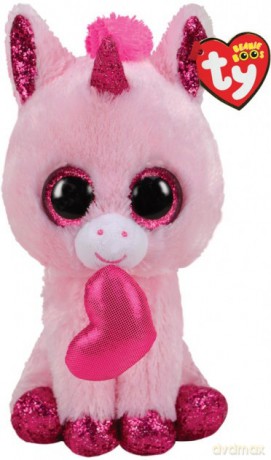 Maskotka TY Beanie Boos Darling, różowy jednorożec serce