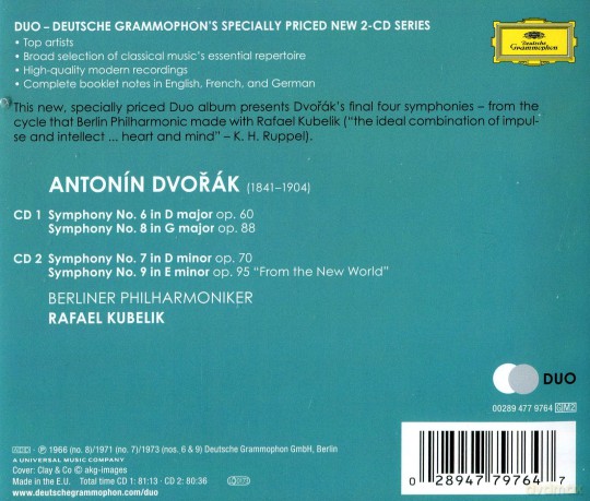 Rafael Kubelik: Dvorak: Symphones 6-9 (Duo) [CD]