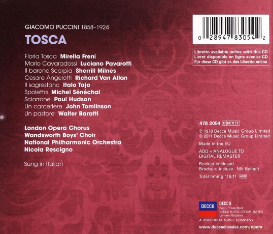 Nicola Rescigno: Puccini: Tosca (Decca Opera) [2CD]