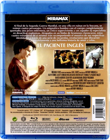 The English Patient (Angielski pacjent) [Blu-Ray]