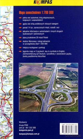 Polska 2020/2021 Najbardziej szczegółowa mapa samochodowa 1:700 000 [KSIĄŻKA]