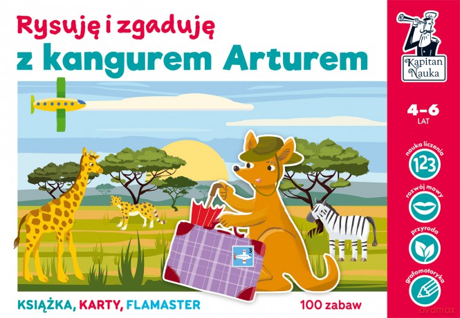 Rysuję i zgaduję z kangurem Arturem. Kapitan Nauka - Bożena Dybowska, Anna Grabek [KSIĄŻKA]