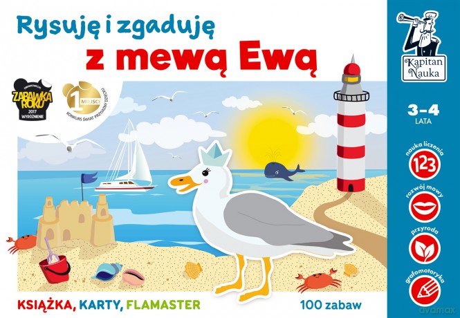Rysuję i zgaduję z mewą Ewą. Kapitan Nauka - Bożena Dybkowska, Anna Grabek [KSIĄŻKA]