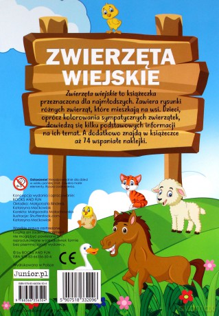 Zwierzęta wiejskie kolorowanka [KSIĄŻKA]