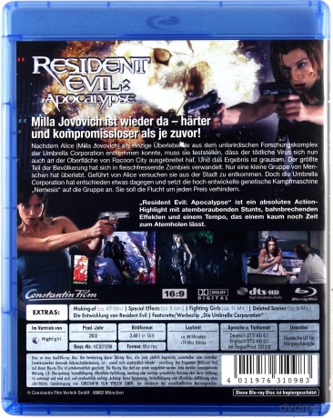 Resident Evil: Apocalypse (Resident Evil 2: Apokalipsa) [Blu-Ray]