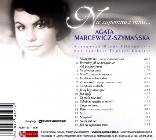 Agata-Szymańska Marcewicz: Nie Zapomnisz Mnie (digipack) [CD]