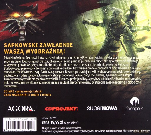 Wiedźmin: Ostatnie życzenie Tom nr 1 - Andrzej Sapkowski [AUDIOBOOK] [CD-MP3]