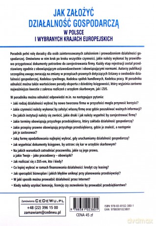 Jak założyć i prowadzić działalność gospodarczą w Polsce i wybranych krajach europejskich - Przemysław Mućko, Aneta Sokół [KSIĄŻKA]