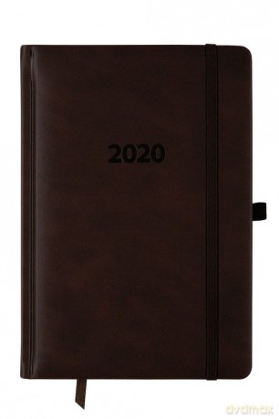 Kalendarz 2020 A5 książkowy dzienny Lux brązowy [KALENDARZ]