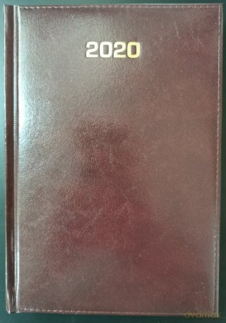 Kalendarz 2020 książkowy - terminarz B6 dzienny bordo [KALENDARZ]