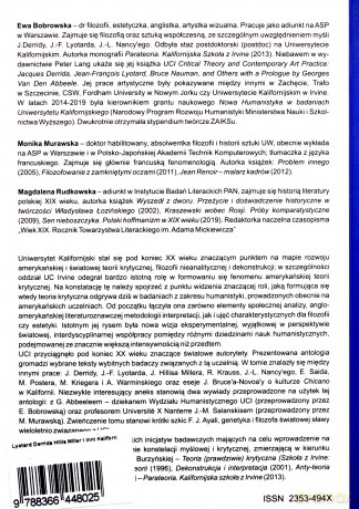 Lyotard Derrida Hillis Miller i inni Kalifornijska Teoria Krytyczna [KSIĄŻKA]