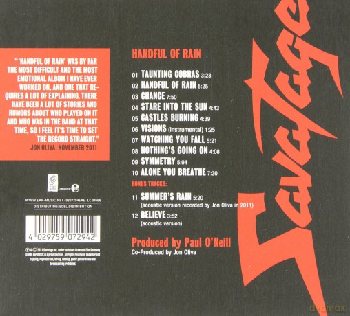 Savatage: Handful Of Rain [CD]