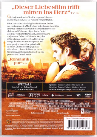 Before Sunset (Przed zachodem słońca) [DVD]