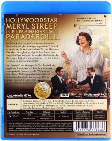 Florence Foster Jenkins (Boska Florence) [Blu-Ray]
